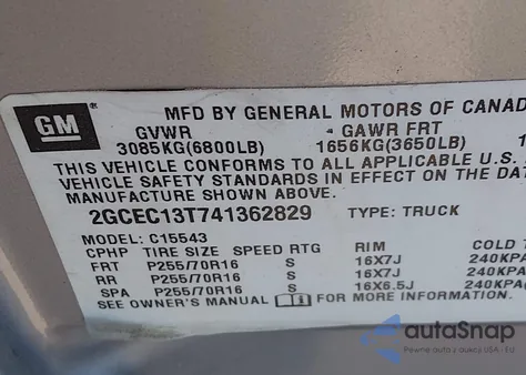 2004 Chevrolet Silverado 1500 Lt z USA, uszkodzony, nr VIN 2GCEC13T741362829